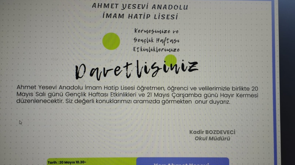 Okulumuz Kermesi ve Gençlik Haftası Çalışmaları 
